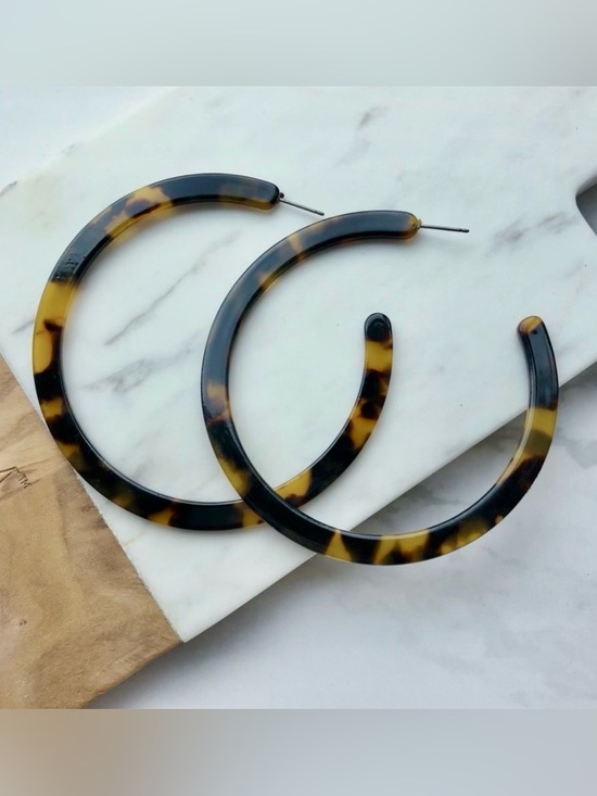 Jewelry - Acrylic Tortoiseshell Hoop Earrings